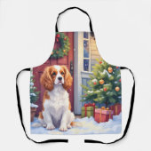 Cavalier King Charles Spaniel Snowy Christmas Schürze (Vorderseite)