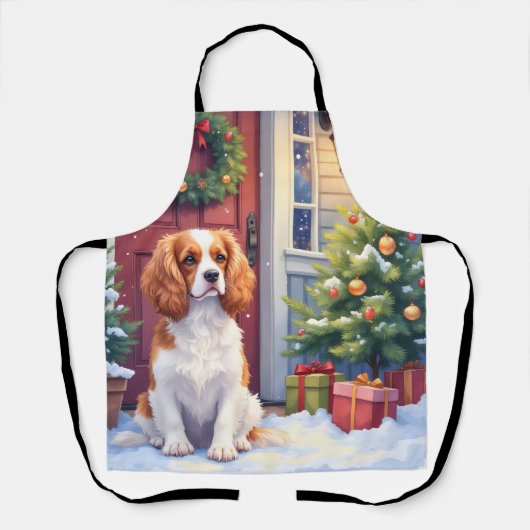 Cavalier King Charles Spaniel Snowy Christmas Schürze (Vorderseite)
