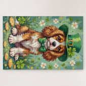 Cavalier King Charles Spaniel St Patrick’s Day Dog Puzzle (Horizontal)