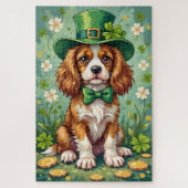 Cavalier King Charles Spaniel St Patrick’s Day Dog Puzzle (Vertikal)
