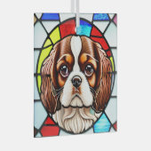 Cavalier King Charles Spaniel "Stains Glass" Ornament Aus Glas (Vorderseite Rechts)