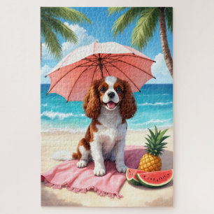 Cavalier King Charles Spaniel Strand Szene Puzzle