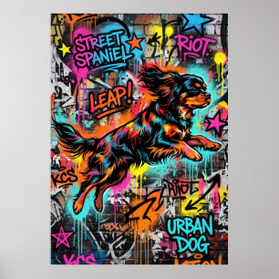 Cavalier King Charles Spaniel Street Art Graffiti Poster