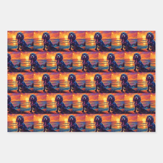 Cavalier King Charles Spaniel Sunset / Sunrise Geschenkpapier Set (Vorderseite 2)