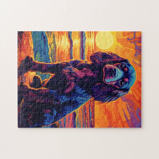 Cavalier King Charles Spaniel Sunset / Sunrise Puzzle (Horizontal)