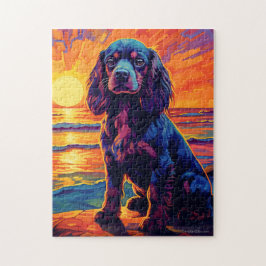 Cavalier King Charles Spaniel Sunset / Sunrise Puzzle