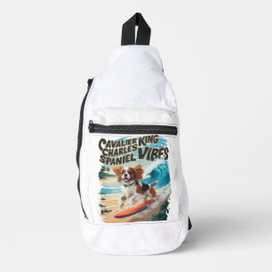 Cavalier King Charles Spaniel Surfing Crossbody Bag