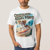 Cavalier King Charles Spaniel Surfing T-Shirt (Vorderseite)