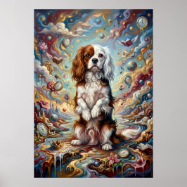 Cavalier King Charles Spaniel Surreal Fantasy Kuns Poster