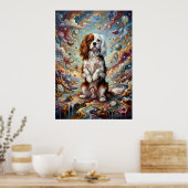 Cavalier King Charles Spaniel Surreal Fantasy Kuns Poster (Küche)