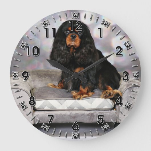 Cavalier King Charles Spaniel - Tasse Große Wanduhr (Vorderseite)