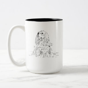 Cavalier King Charles Spaniel Tasse, Minimalistisc Zweifarbige Tasse
