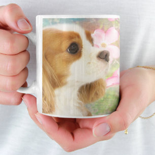 Cavalier King Charles Spaniel Tasse mit Frühlingsb