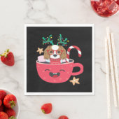 Cavalier King Charles Spaniel Teacup Weihnachtsfei Serviette (Beispiel)