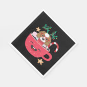 Cavalier King Charles Spaniel Teacup Weihnachtsfei Serviette (Ecke)