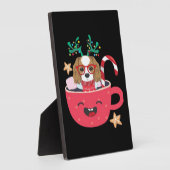 Cavalier King Charles Spaniel Teacup Xmas Holiday  Fotoplatte (Seite)