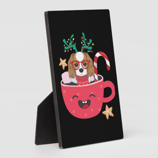 Cavalier King Charles Spaniel Teacup Xmas Holiday  Fotoplatte (Seite)