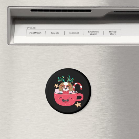 Cavalier King Charles Spaniel Teacup Xmas Holiday Magnet (In Situ (Geschirrspüler))