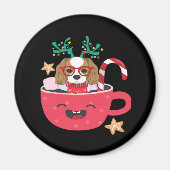 Cavalier King Charles Spaniel Teacup Xmas Holiday Magnet (Vorne)