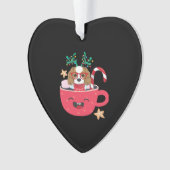 Cavalier King Charles Spaniel Teacup Xmas Holiday  Ornament (Vorderseite)