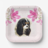 Cavalier King Charles Spaniel - Tri, Party Tellers Pappteller (Vorderseite)