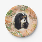 Cavalier King Charles Spaniel - Tri, Plate Pappteller (Vorderseite)
