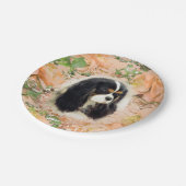 Cavalier King Charles Spaniel - Tri, Plate Pappteller (Schrägansicht)