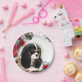 Cavalier King Charles Spaniel - Tri, Plate Pappteller (Party)