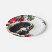 Cavalier King Charles Spaniel - Tri, Plate Pappteller (Schrägansicht)