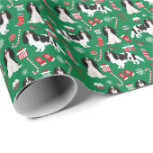 Cavalier King Charles Spaniel Tribal Weihnachten Geschenkpapier (Rolleneckpunkt)