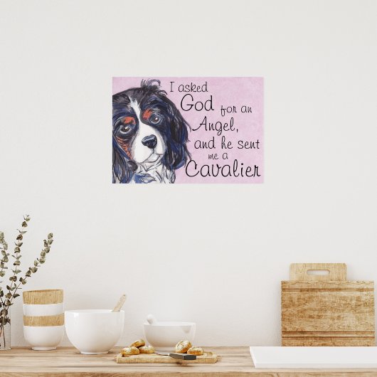 cavalier king charles spaniel tricolor art poster (Küche)