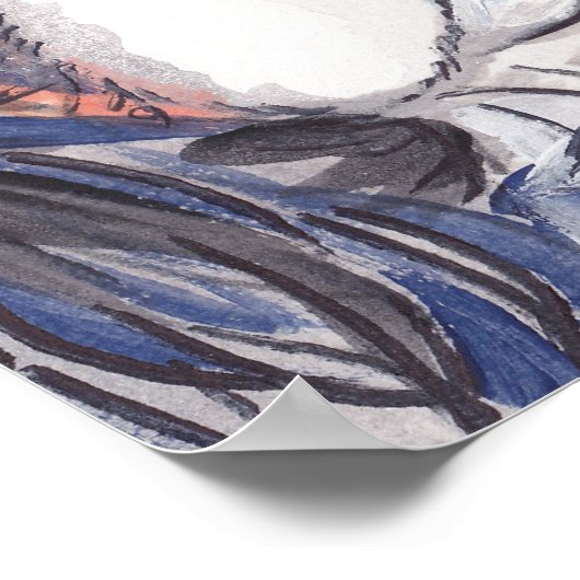 cavalier king charles spaniel tricolor art poster (Ecke)