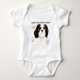 Cavalier King Charles Spaniel (Tricolor) Geschicht Baby Strampler