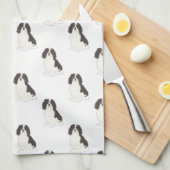 Cavalier King Charles Spaniel (Tricolor) Geschirrtuch (Viertel Falte)