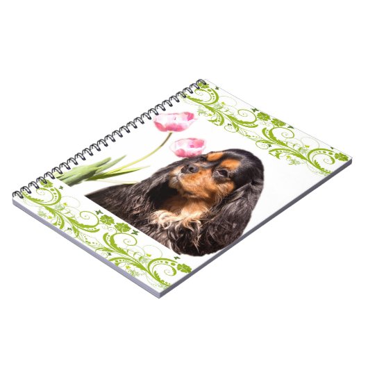 Cavalier King Charles Spaniel Tulips-Notebook Notizblock (Linke Seite)