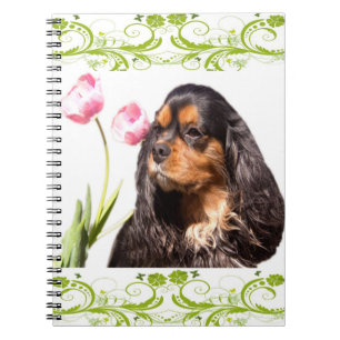 Cavalier King Charles Spaniel Tulpen Notizbuch Notizblock