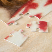 Cavalier King Charles Spaniel über Snowflake Blank Puzzle (Seite)