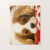 Cavalier King Charles Spaniel über Snowflake Blank Puzzle (Vertikal)