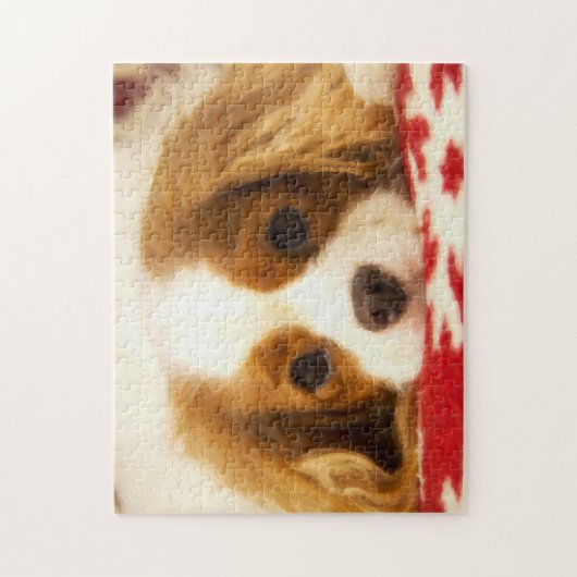 Cavalier King Charles Spaniel über Snowflake Blank Puzzle (Vertikal)
