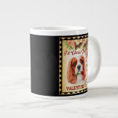 Cavalier King Charles Spaniel Valentine mit Rose Jumbo-Tasse (Vorderseite Rechts)