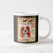 Cavalier King Charles Spaniel Valentine mit Rose Jumbo-Tasse (Rechts)