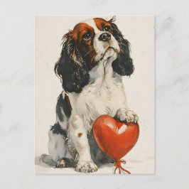 Cavalier King Charles Spaniel Valentine's Day Postkarte