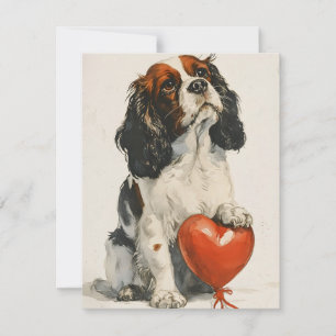 Cavalier King Charles Spaniel Valentinstag Feiertagskarte