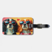 Cavalier King Charles Spaniel Valentinstag Gepäckanhänger (Rückseite horizontal)