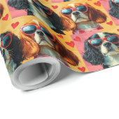 Cavalier King Charles Spaniel Valentinstag Geschenkpapier (Rolleneckpunkt)