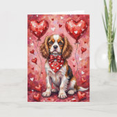 Cavalier King Charles Spaniel Valentinstag Karte (Vorderseite)