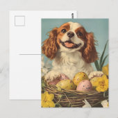 Cavalier King Charles Spaniel Vintag Ostern Postkarte (Vorne/Hinten)