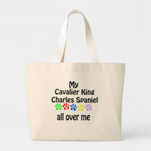 Cavalier King Charles Spaniel Walks Design Jumbo Stoffbeutel