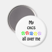 Cavalier King Charles Spaniel Walks Design Magnet (Vorderseite/Rückseite)
