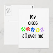Cavalier King Charles Spaniel Walks Design Postkarte (Vorne/Hinten)